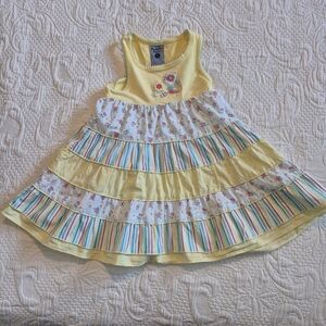 Pumpkin Patch girls size 1, 12-18 months tank tiered panel dress, GUC for age